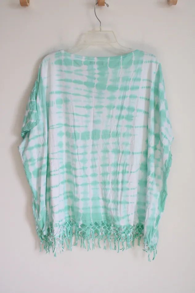 Chaps Rings Chaps Blue White Tie Dye Top L