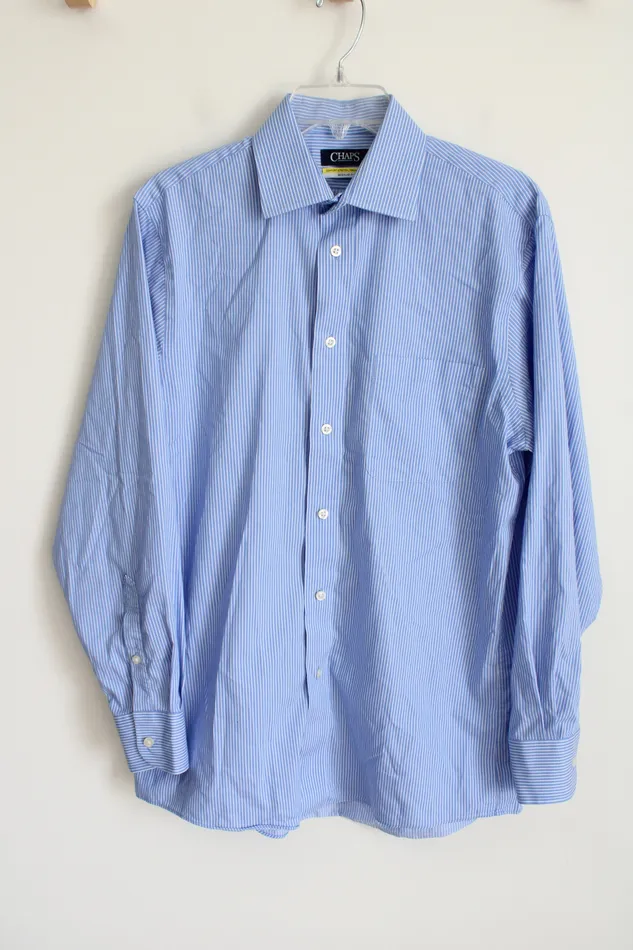 Chaps Rings Chaps Regular Fit Blue White Pinstripe Button Down Shirt 15 3233 Chaps Rings Chaps Regular Fit Blue White Pinstripe Button Down Shirt 15 3233
