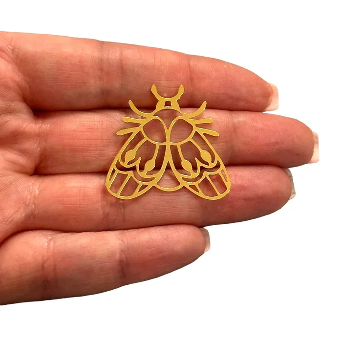 Charm Necklaces 24Kt Gold Plated Egyptian Fly Amulet CharmLaser Cut Egyptian Fly Amulet Charm Peppy Beads Charm Necklaces 24Kt Gold Plated Egyptian Fly Amulet CharmLaser Cut Egyptian Fly Amulet Charm Peppy Beads