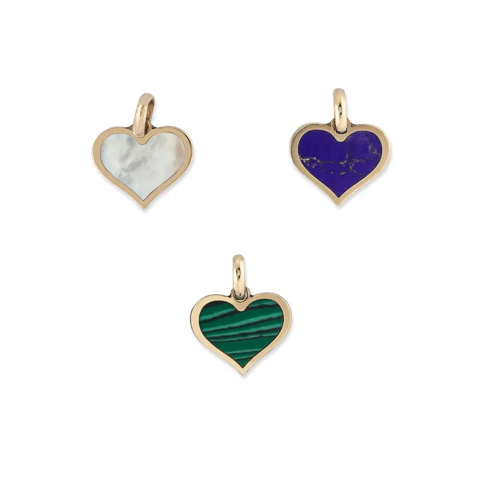 Charm Necklaces RACHEL LYNN CHICAGO Yellow Gold and Lapis Heart Charm