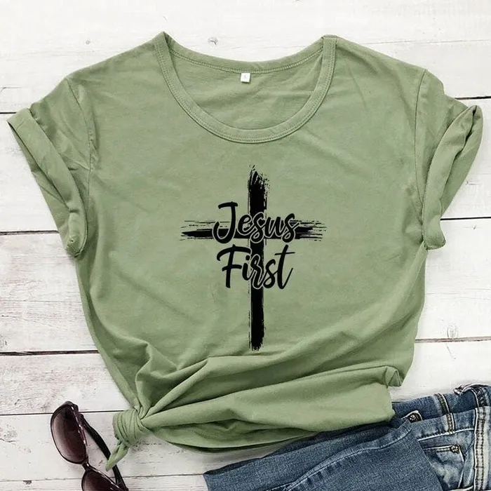 Christian TShirt br Jesus First Lords Guidance Earrings
