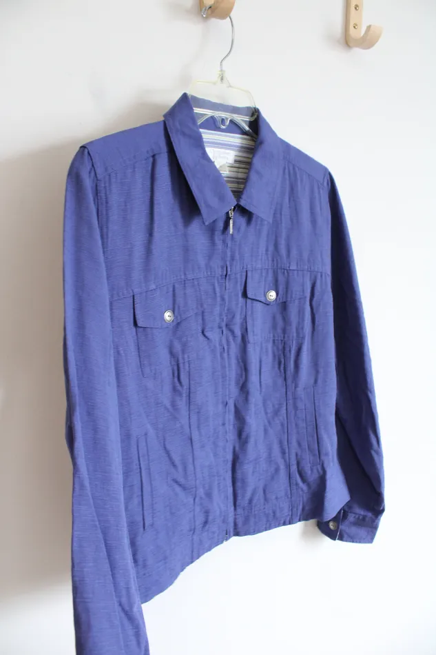 Christopher Banks Blue Zip Up Top M Christopher Banks Rings
