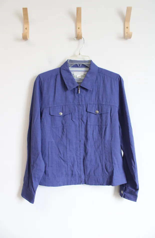 Christopher Banks Blue Zip Up Top M Christopher Banks Rings