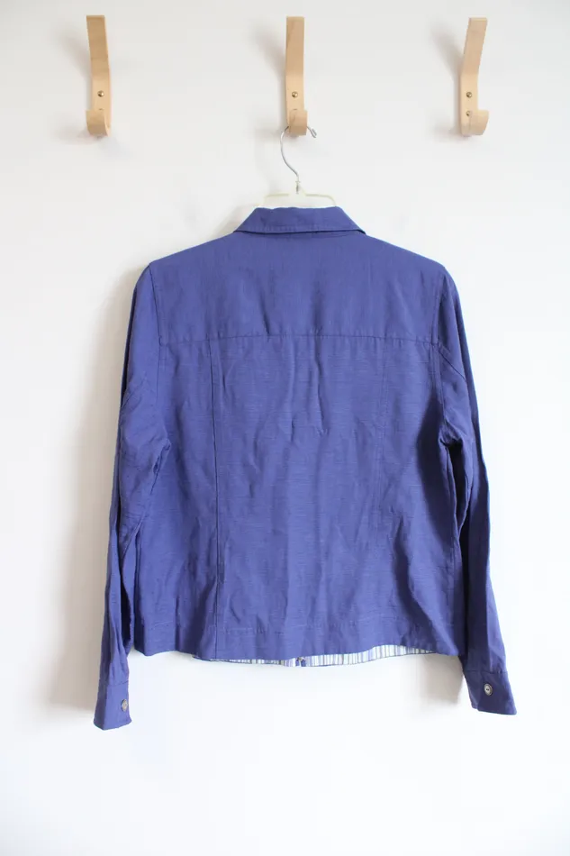Christopher Banks Blue Zip Up Top M Christopher Banks Rings