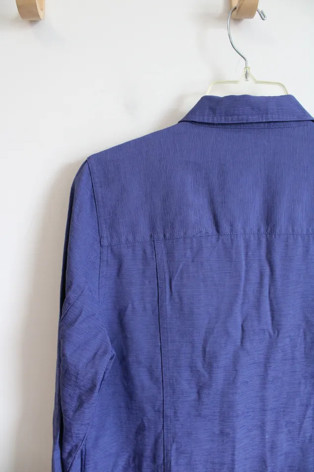 Christopher Banks Blue Zip Up Top M Christopher Banks Rings