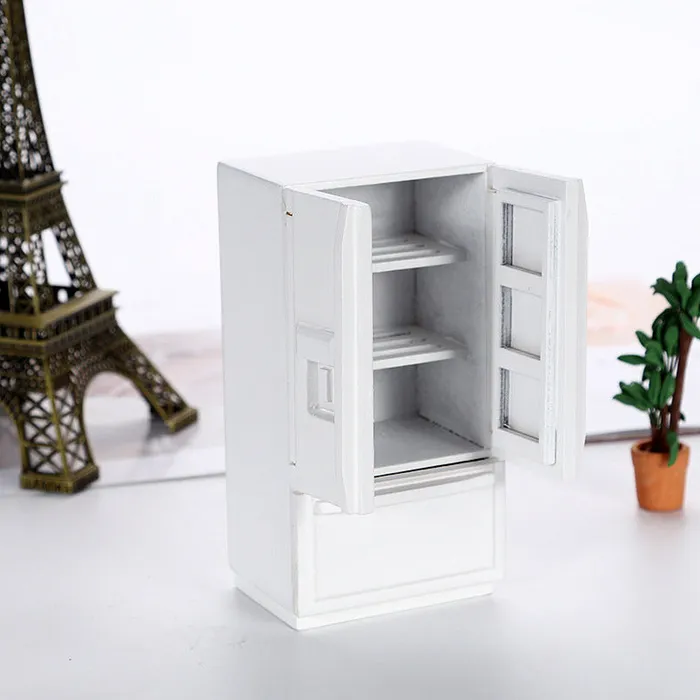 CJ Rings Mini Double Door Refrigerator 112 Scale Wood Fridge with opening Doors CJ Rings Mini Double Door Refrigerator 112 Scale Wood Fridge with opening Doors