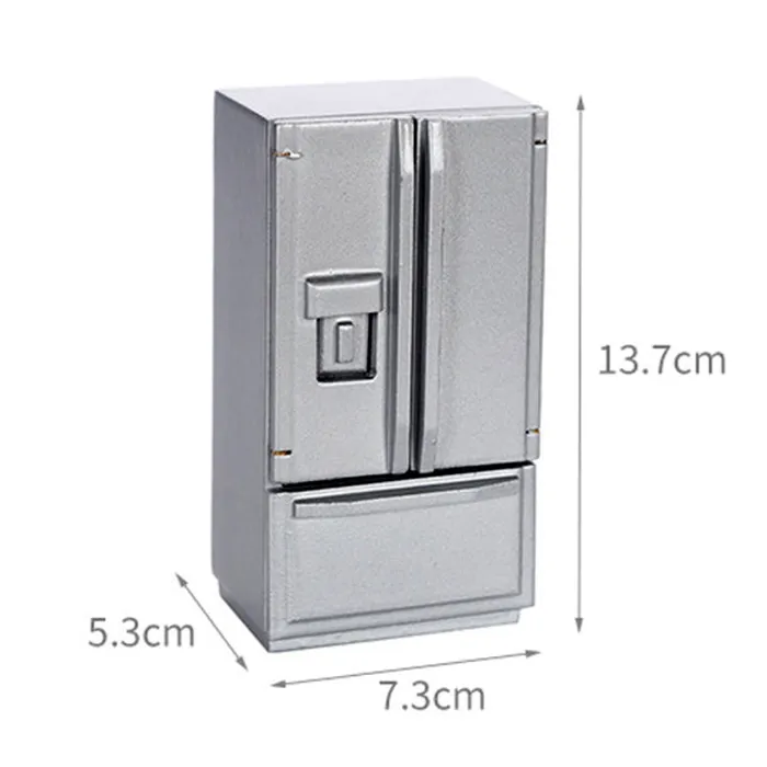 CJ Rings Mini Double Door Refrigerator 112 Scale Wood Fridge with opening Doors