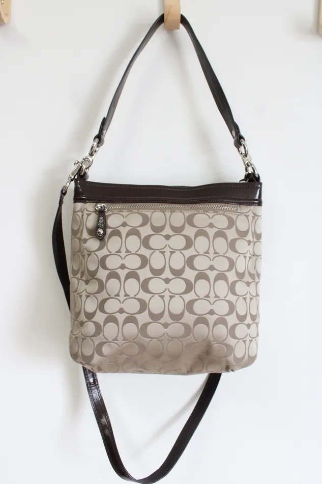 Coach Earrings Coach Khaki Mahogany Ashley Signature Hippie Bag
