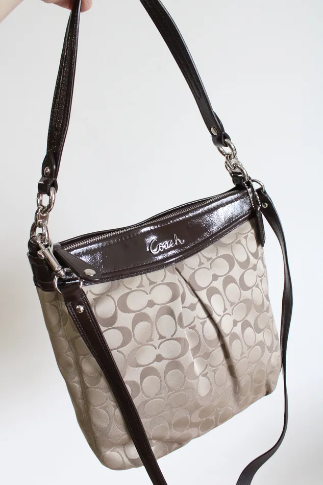 Coach Earrings Coach Khaki Mahogany Ashley Signature Hippie Bag