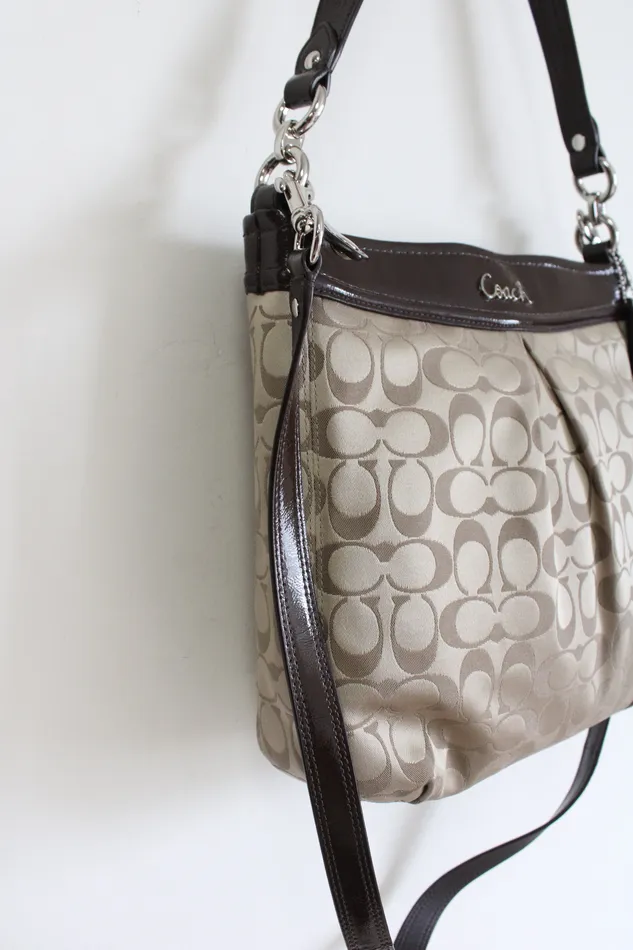 Coach Earrings Coach Khaki Mahogany Ashley Signature Hippie Bag