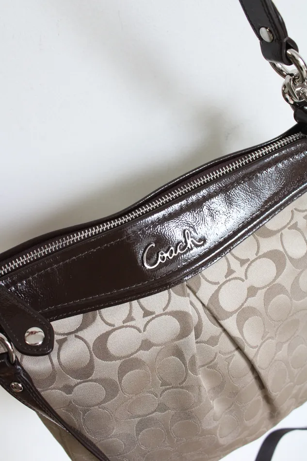 Coach Earrings Coach Khaki Mahogany Ashley Signature Hippie Bag