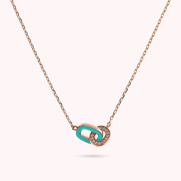 Collana Catena Forzatina con Doppia Maglia Smaltata e in Pav di Cubic Zirconia Bronzallure Earrings Collana Catena Forzatina con Doppia Maglia Smaltata e in Pav di Cubic Zirconia Bronzallure Earrings