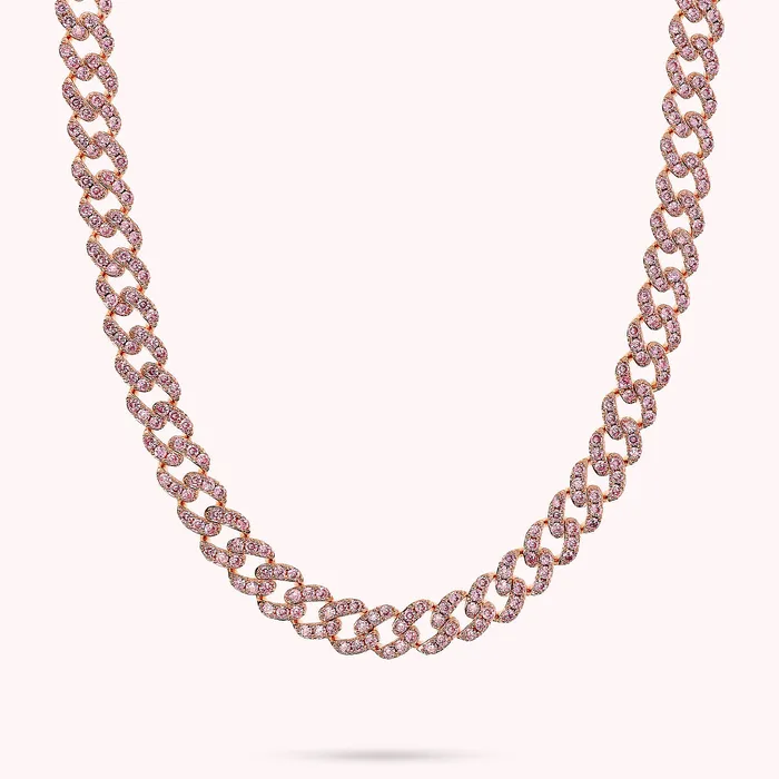Collana Girocollo Catena Grumetta Squadrata con Pav di Cubic Zirconia Bronzallure Rings