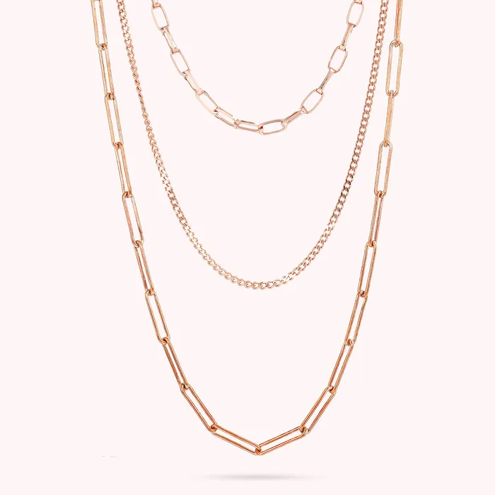 Collana Multifilo Graduata Catena Forzatina e Grumetta Bronzallure Earrings Collana Multifilo Graduata Catena Forzatina e Grumetta Bronzallure Earrings