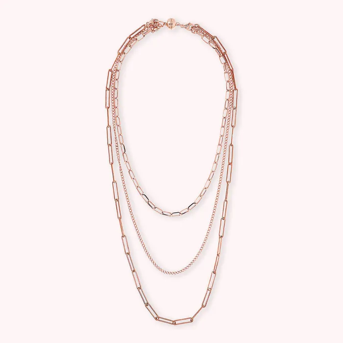 Collana Multifilo Graduata Catena Forzatina e Grumetta Bronzallure Earrings