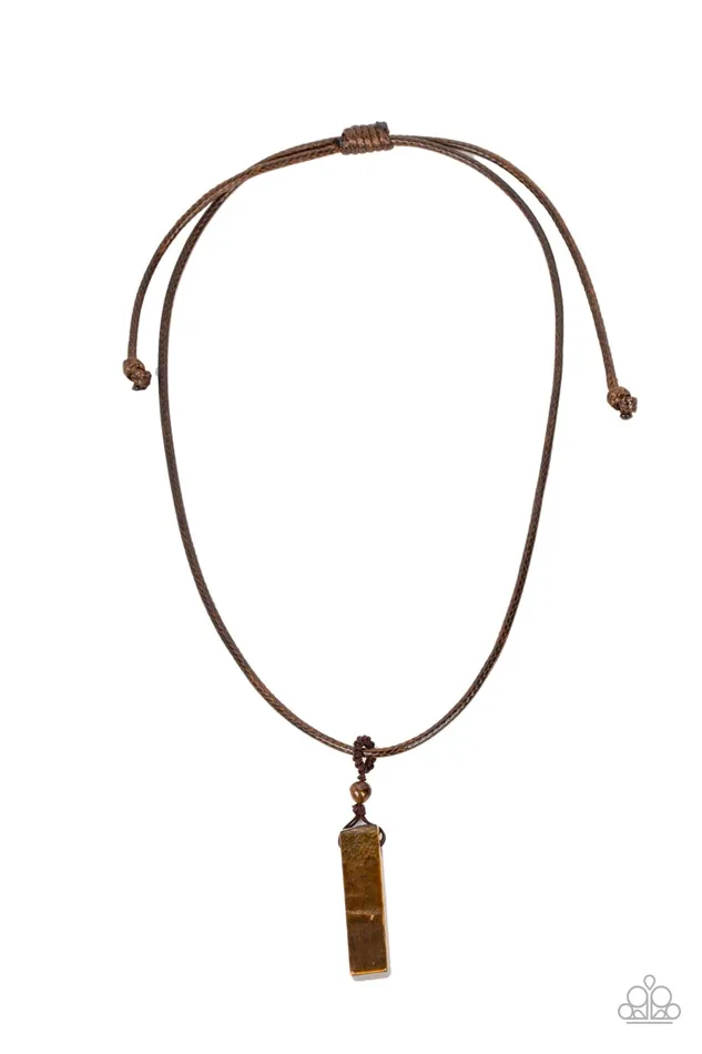 Comes Back ZENfold Brown Paparazzi Accessories Earrings