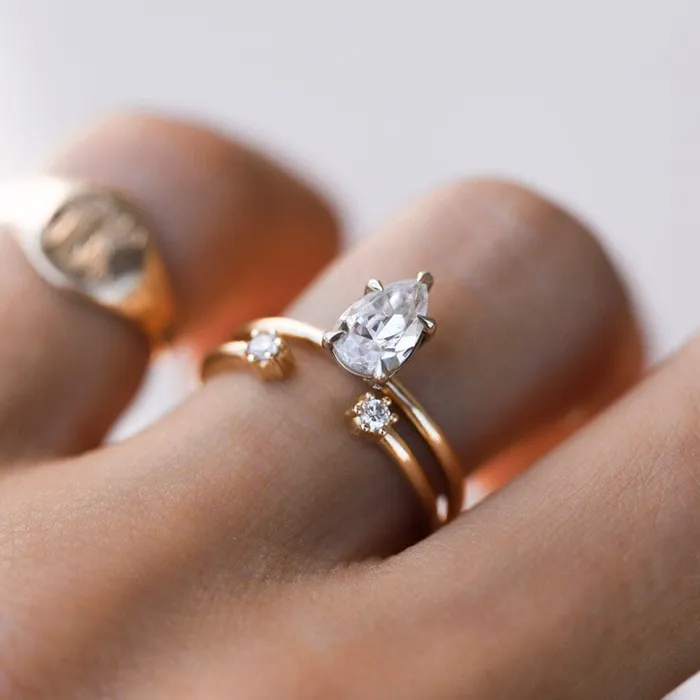 Consider Bridal Blossom Cuff Diamond Ring Lab Grown Rings