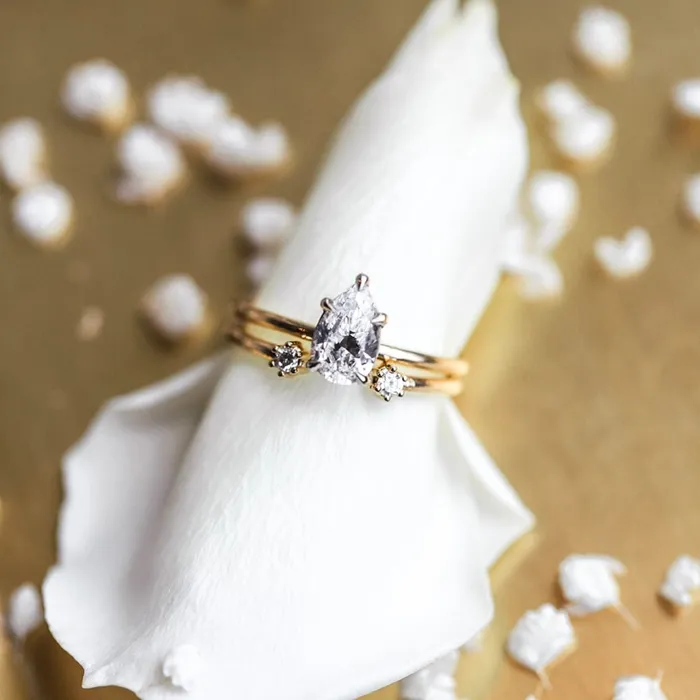 Consider Bridal Blossom Cuff Diamond Ring Lab Grown Rings