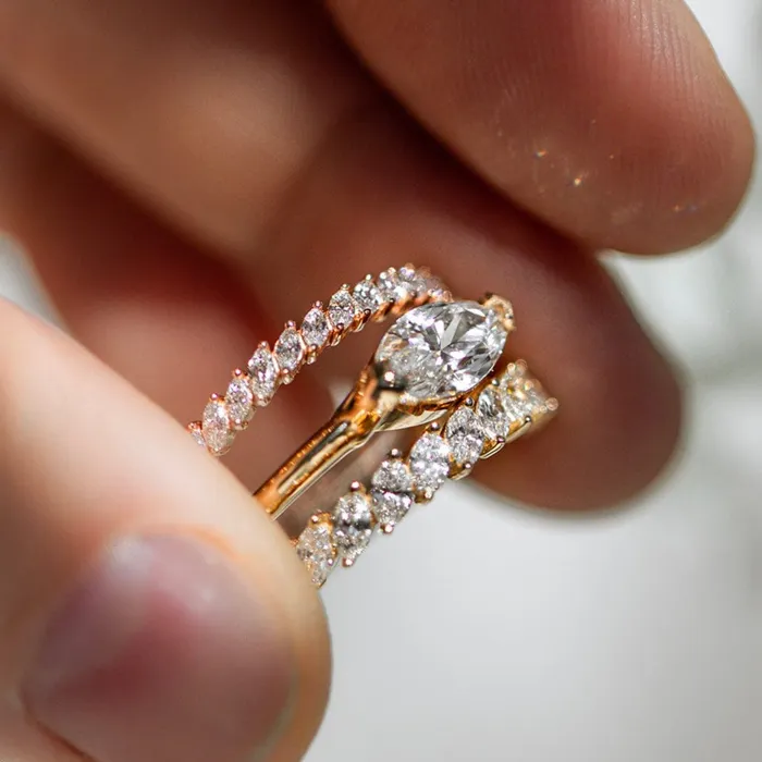 Consider Bridal Rings Domino Marquise Band Earth Mined Consider Bridal Rings Domino Marquise Band Earth Mined