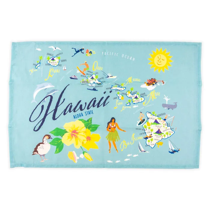 COPELANDGALLEY Earrings Galleyware Hawaii Images Cotton Tea Towel