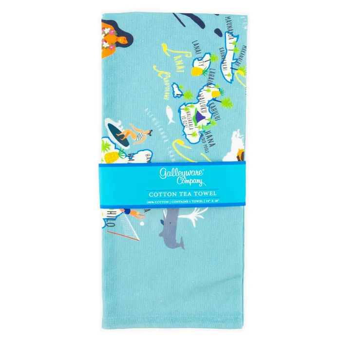 COPELANDGALLEY Earrings Galleyware Hawaii Images Cotton Tea Towel