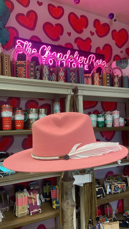 CORRAL DIXIE FELT HAT PINK HATTERS OF AMERICA Earrings