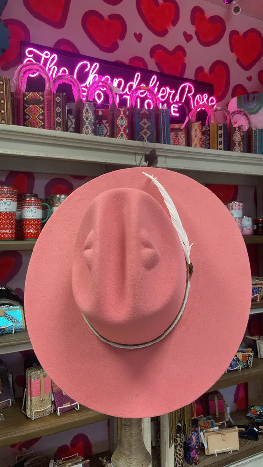 CORRAL DIXIE FELT HAT PINK HATTERS OF AMERICA Earrings
