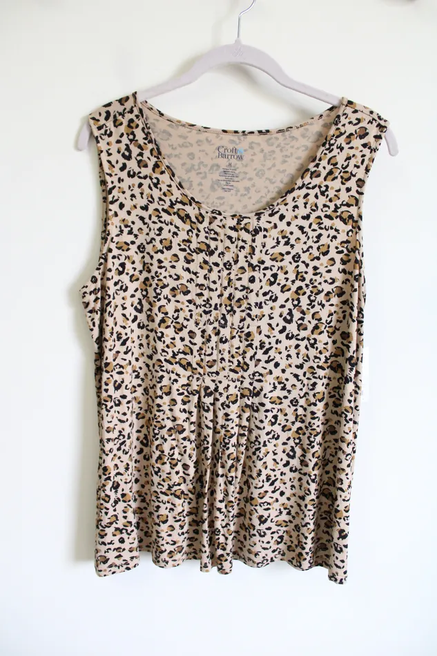 Croft Barrow Earrings NEW Croft Barrow Tan Cheetah Print Tank M