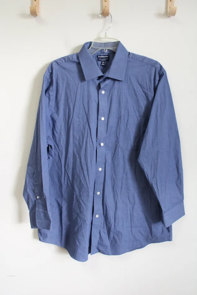 Croft Barrow Rings Croft Barrow Classic Fit True Comfort Blue Button Down Shirt 17 12 3233