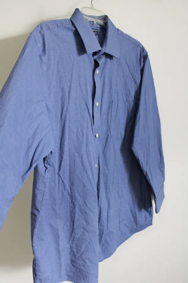 Croft Barrow Rings Croft Barrow Classic Fit True Comfort Blue Button Down Shirt 17 12 3233