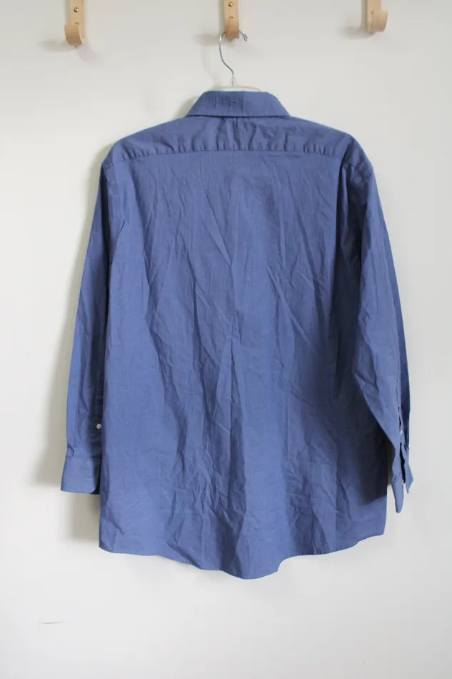 Croft Barrow Rings Croft Barrow Classic Fit True Comfort Blue Button Down Shirt 17 12 3233