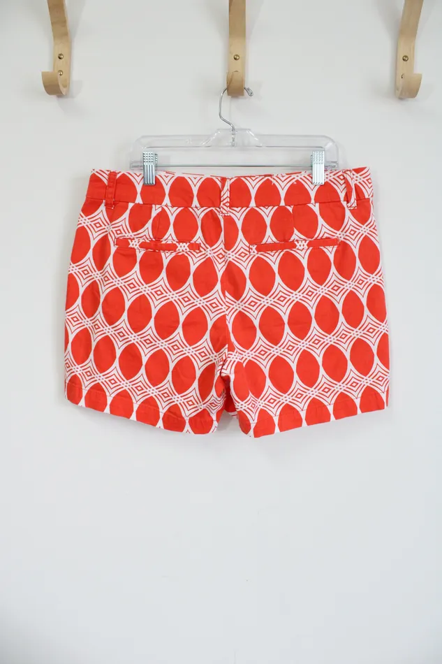Crown Ivy Orange White Patterned Shorts 6 Crown Ivy Rings