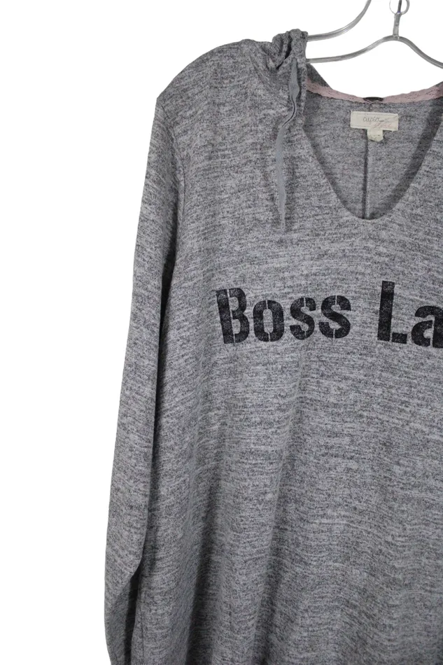 Cupio Gray Boss Lady Hoodie 1X Cupio Earrings