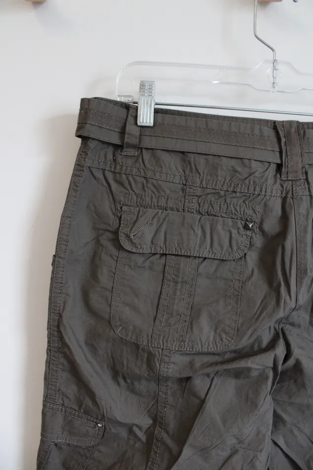 Dalia Collection Brown Cargo Capri Pants 8 Dalia Earrings