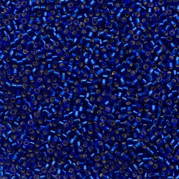 DB0047 Silver Lined Cobalt Miyuki Delica 110 Peppy Beads Rings