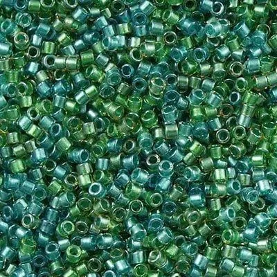 DB0984 Lined Aqua Teal Mix Miyuki Delica 110 Peppy Beads Earrings