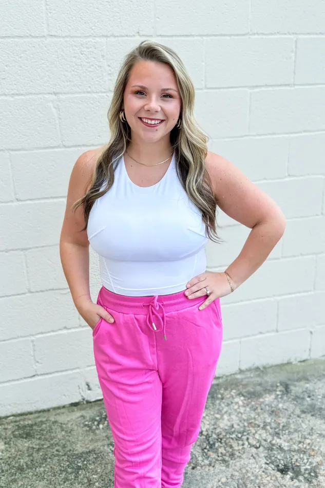 DEAL OnTheGo Cropped Athletic Tank White Rae Mode Necklaces