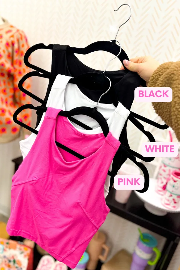 DEAL OnTheGo Cropped Athletic Tank White Rae Mode Necklaces