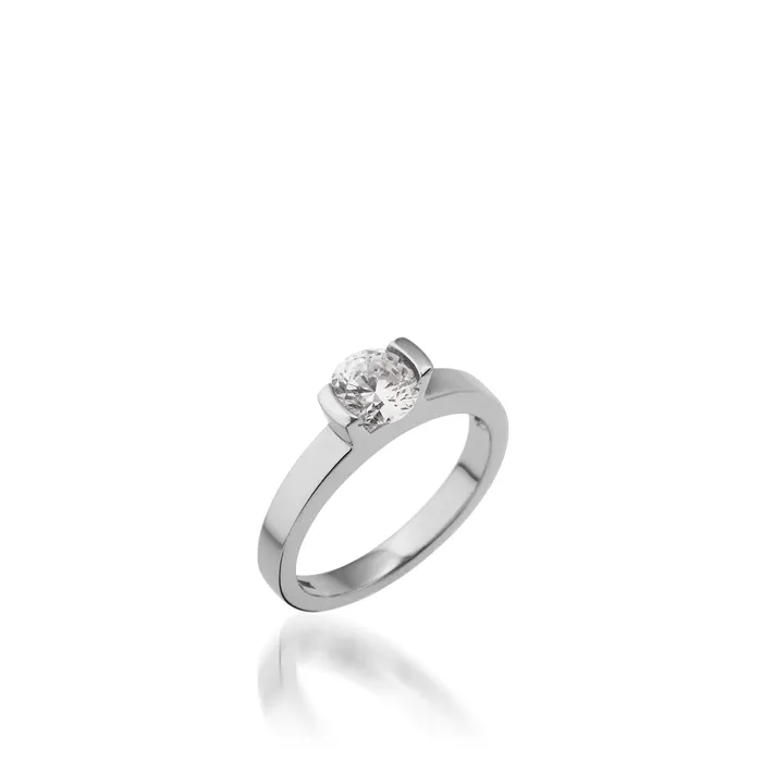 Delicia Solitaire White Gold Engagement Ring John Atencio Rings