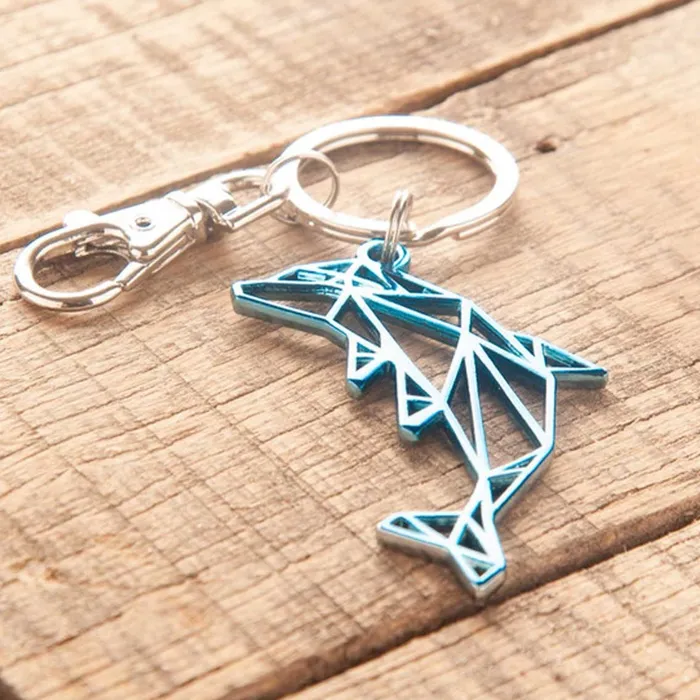 DELSOL Earrings Del Sol Colorchanging Metal Dolphin Keychain Silver to Blue