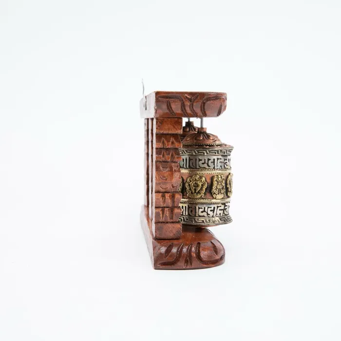 DharmaCrafts Earrings Small Wood Framed Prayer Wheel