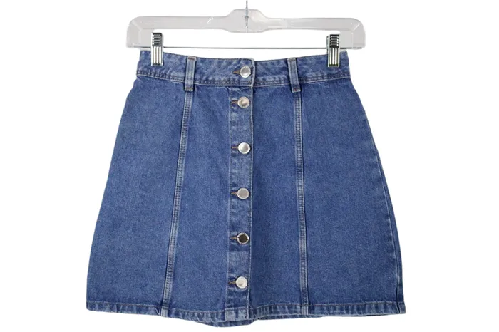 Divided HM Denim Skater Skirt 2 HM Earrings