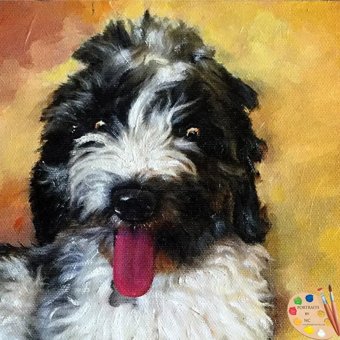 Doodle Dog Portrait Custom Painted Dog Portrait Portraits by NC Necklaces