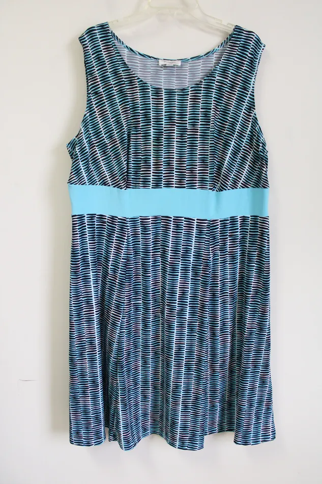 Dressbarn Blue Patterned Dress 20 Dressbarn Rings