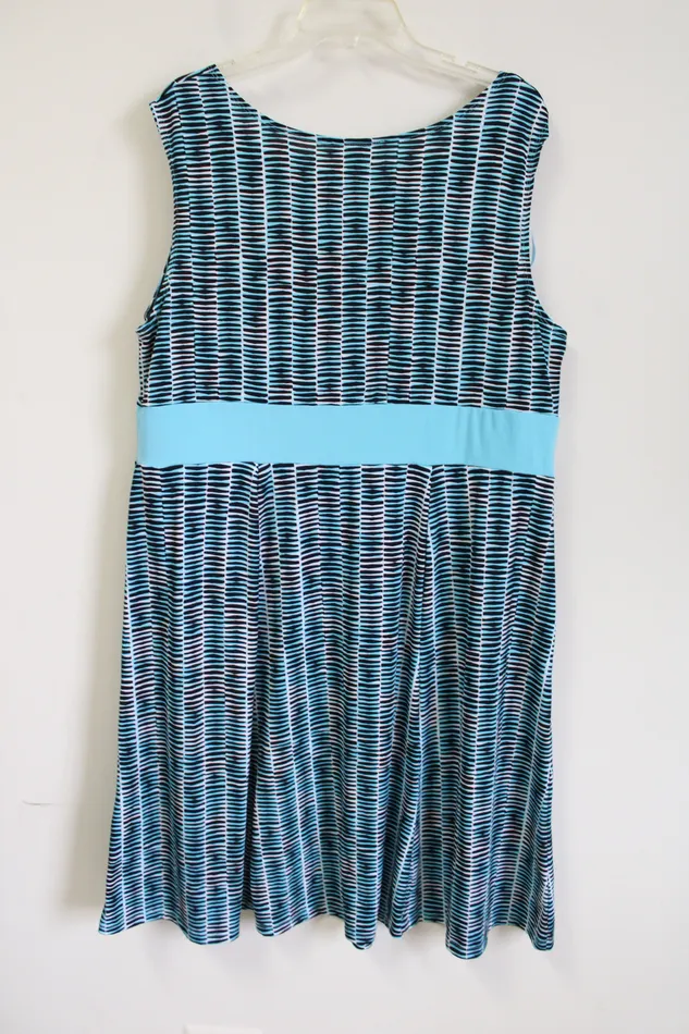 Dressbarn Blue Patterned Dress 20 Dressbarn Rings