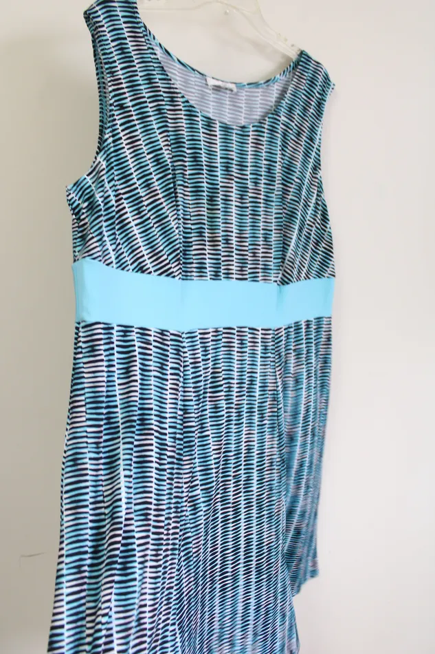 Dressbarn Blue Patterned Dress 20 Dressbarn Rings