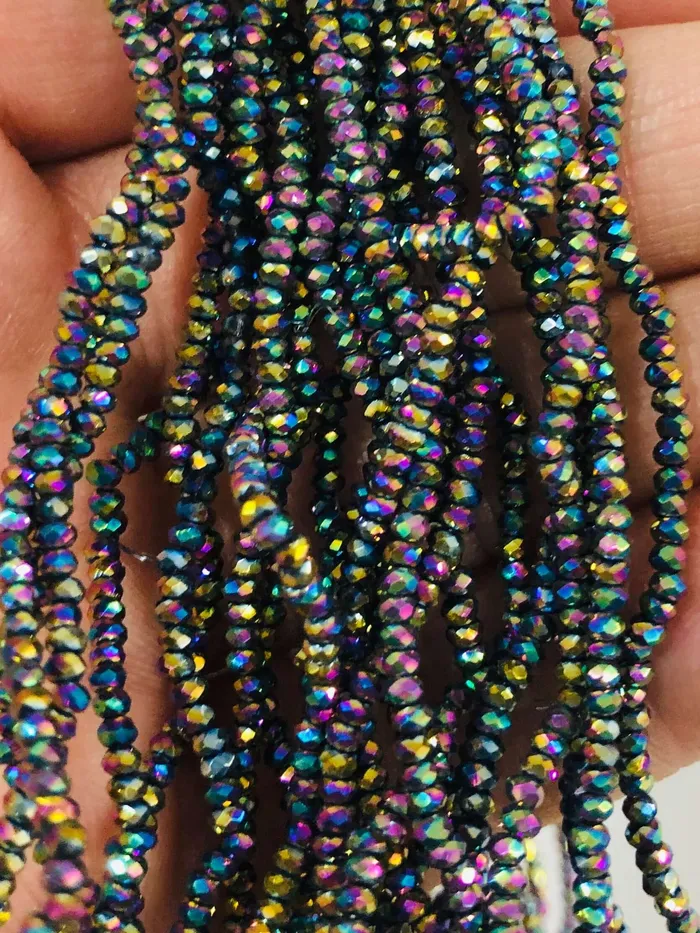 Earrings 1mm Crystal rondelle beads strand 170 pcs PBC1C4 Peppy Beads