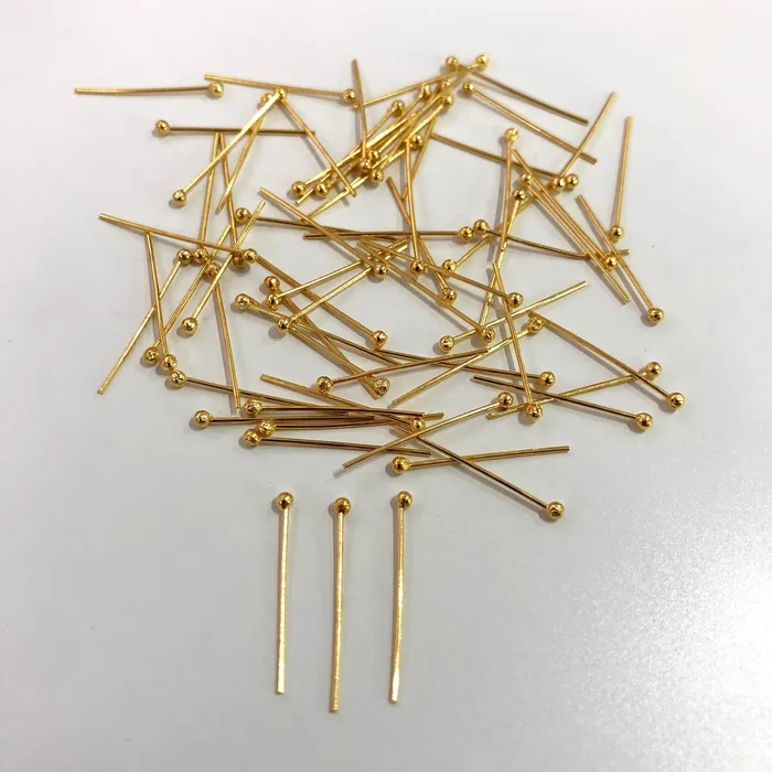 Earrings 24Kt Gold Ballpoint Headpins 05mm by 40mm 24Kt Gold Plated Brass Ball Head Pins Peppy Beads Earrings 24Kt Gold Ballpoint Headpins 05mm by 40mm 24Kt Gold Plated Brass Ball Head Pins Peppy Beads