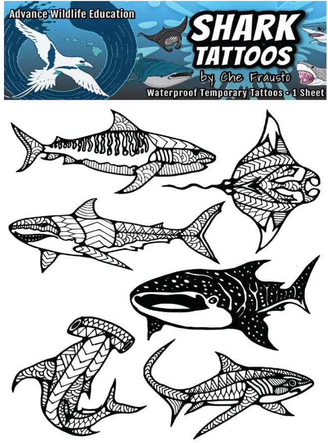 Earrings ADVANCEWILDLIFE Advance Wildlife Sharks Ray Temporary Tattoos