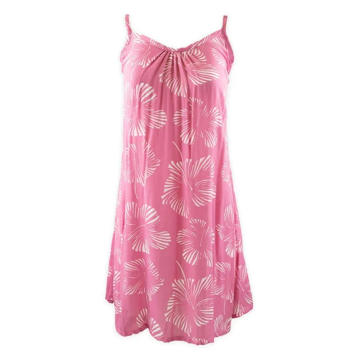 Earrings AKAMAIDISTR Short Bali Hibiscus Print Dress Rapture RoseOrchid Mist